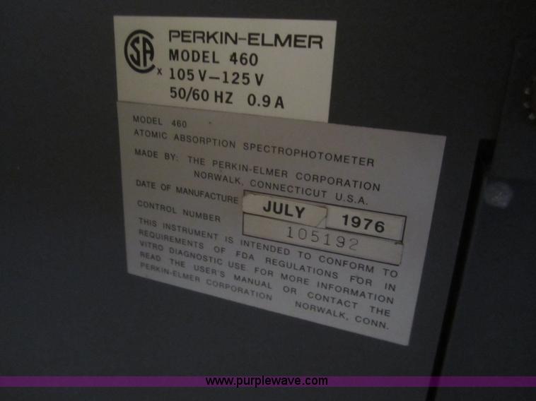 image for item B5662 Perkin Elmer 460 atomic absorbtion spectrophotometer