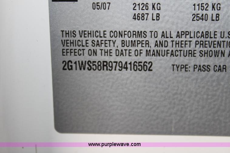 image for item B8958 2007 Chevrolet Impala Police