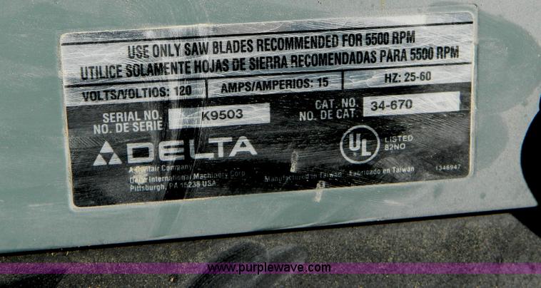 image for item E9351 Delta 10" table saw