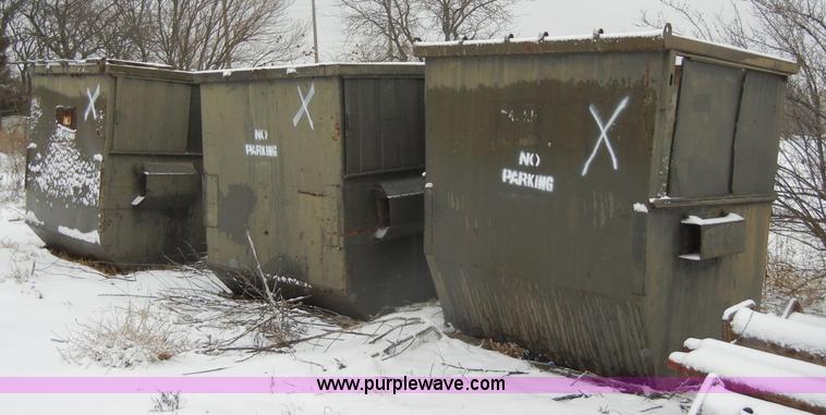 image for item J9457 (19) assorted metal trash dumpsters