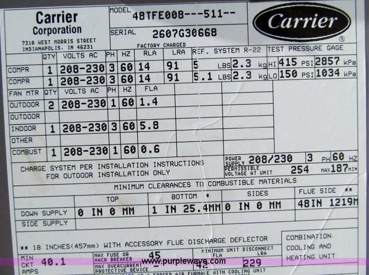 image for item A6754 Carrier industrial AC unit