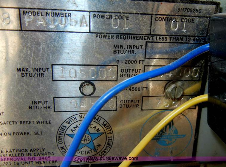 image for item C4181 Modine PA105A suspended heater