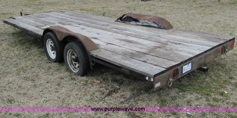 image for item D3049 Shop built 19'3" x 7'5" double axle trailer