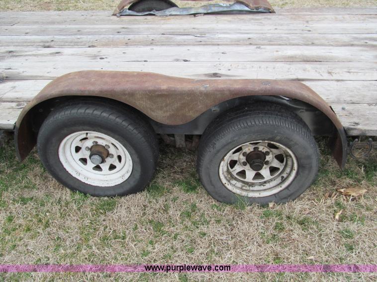 image for item D3049 Shop built 19'3" x 7'5" double axle trailer