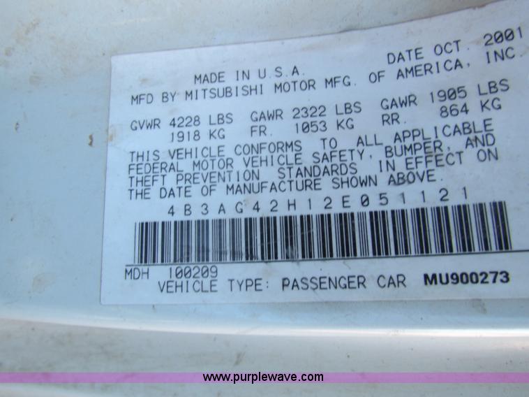 image for item I9670 2002 Dodge Stratus SE