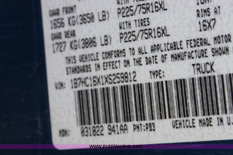 image for item A7156 1999 Dodge Ram 1500 pickup truck