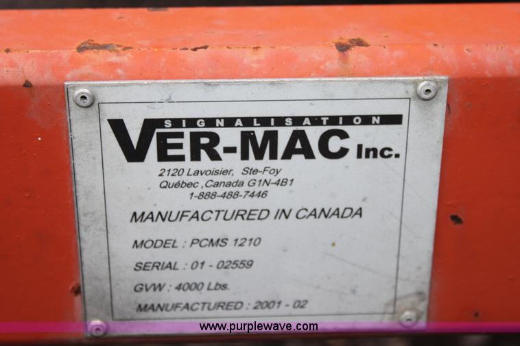 image for item A7176 2001 Ver-Mac PCMS-1210 variable message board