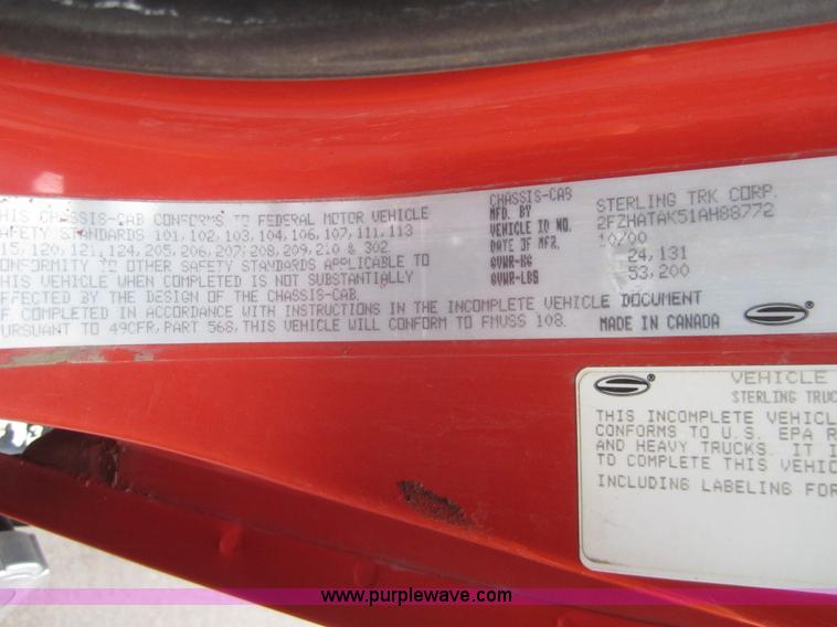 image for item B5627 2001 Sterling LT7501 dump truck