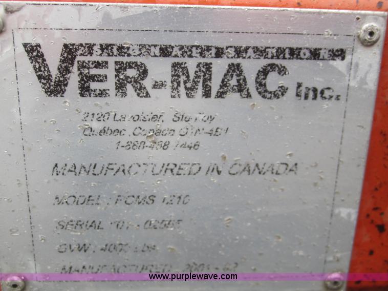 image for item B5637 2001 Ver-Mac PCMS-1210 variable message board