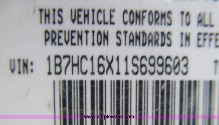 image for item D6531 2001 Dodge Ram 1500 pickup truck