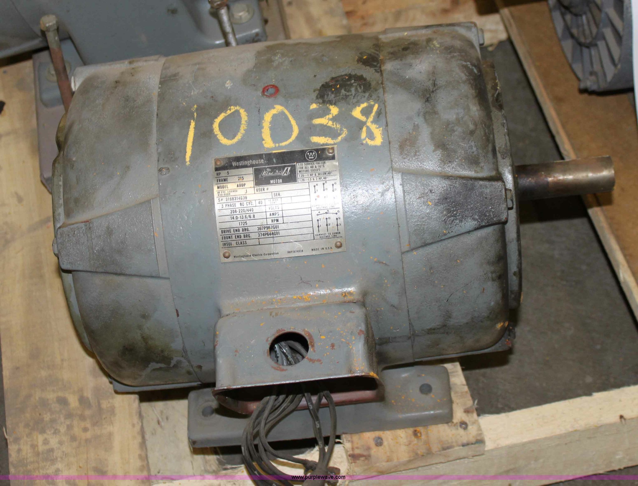 (5) electric motors in Topeka, KS Item B8975 sold Purple Wave