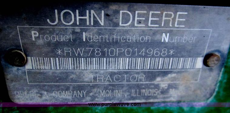 image for item B5668 1998 John Deere 7810 tractor