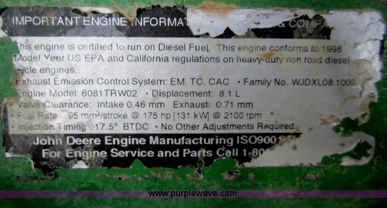 image for item B5671 1998 John Deere 7810 MFWD tractor