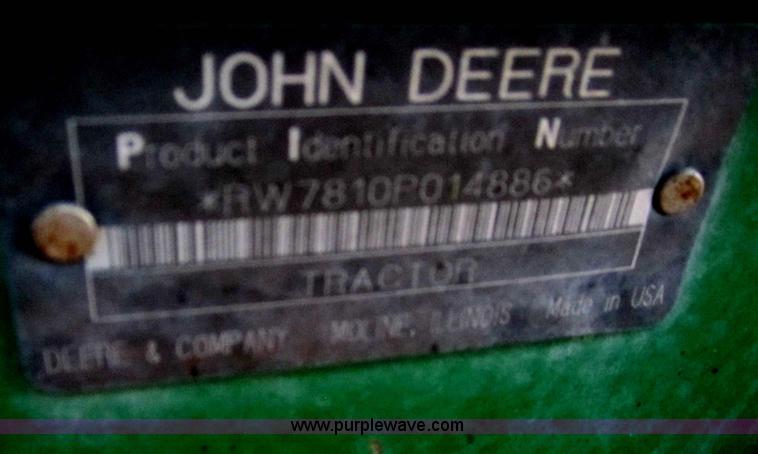 image for item B5671 1998 John Deere 7810 MFWD tractor