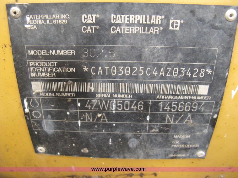 image for item A6058 Caterpillar 302.5 mini excavator