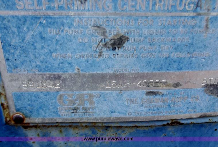 image for item B6238 Gorman Rupp towable 6" water pump