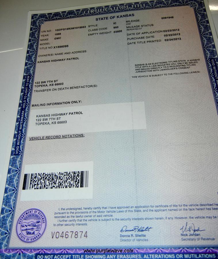 image for item C4080 1998 GMC Savana G1500 Platinum van