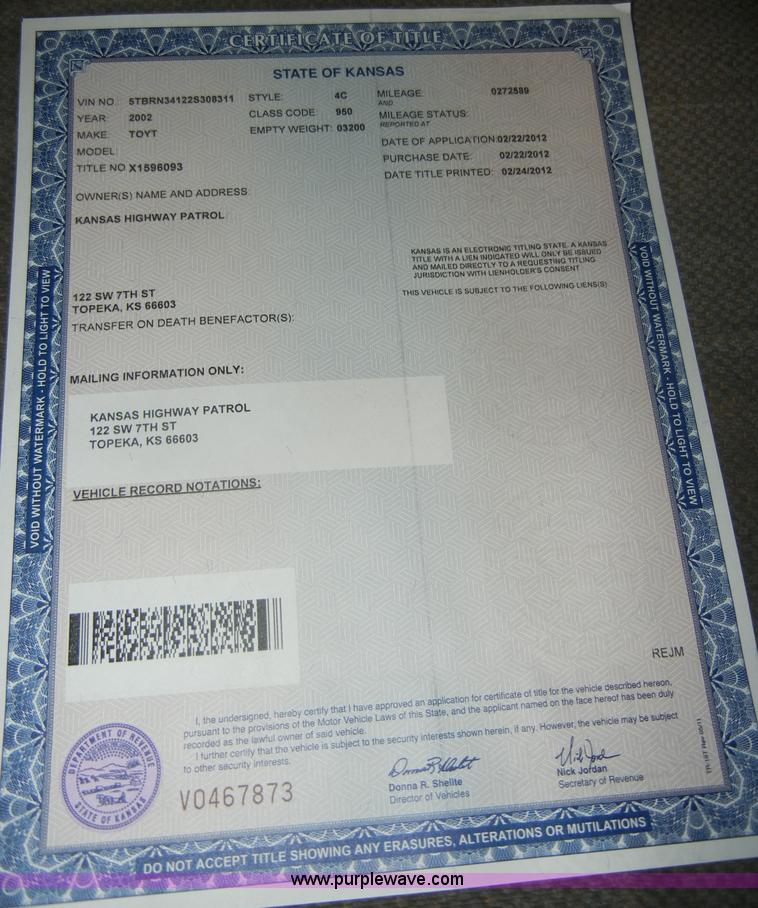 image for item C4082 2002 Toyota Tundra SR5 pickup truck