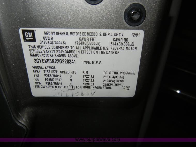 image for item C4084 2002 Cadillac Escalade EXT SUVNon-repairable certificate, parts only