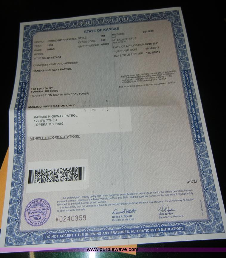 image for item C4086 1994 Ford Shasta E350 RV