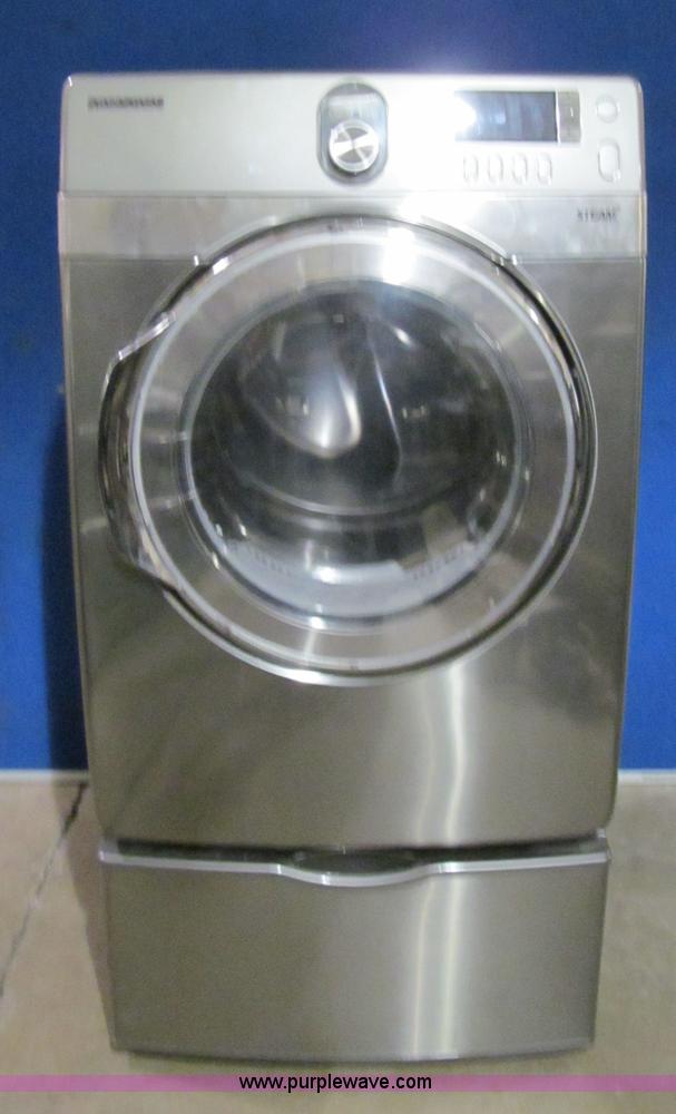image for item S9295 Samsung stainless steel front load dryer with pedestal