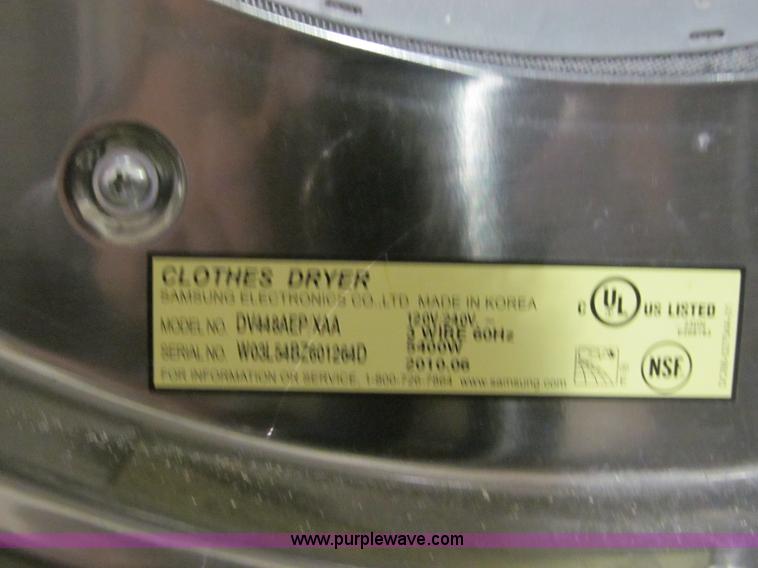 image for item S9295 Samsung stainless steel front load dryer with pedestal