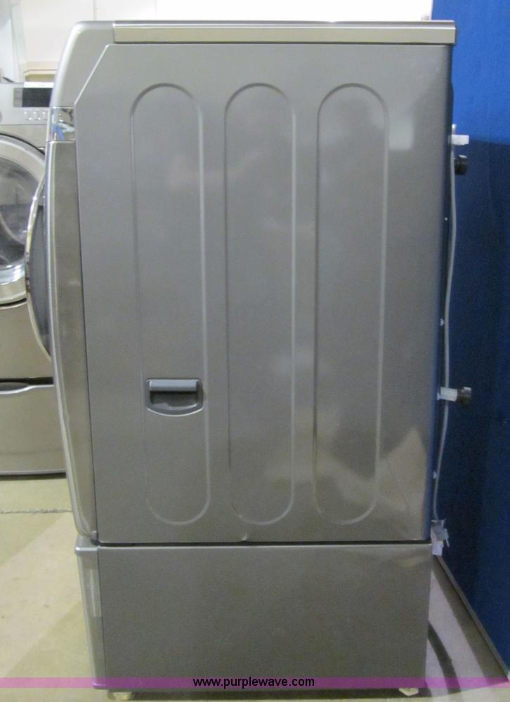 image for item S9296 Samsung stainless steel front load washer with pedestal