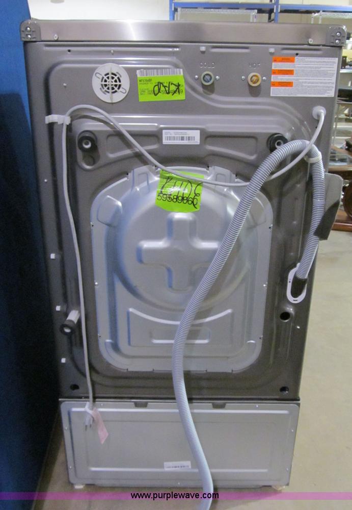 image for item S9296 Samsung stainless steel front load washer with pedestal