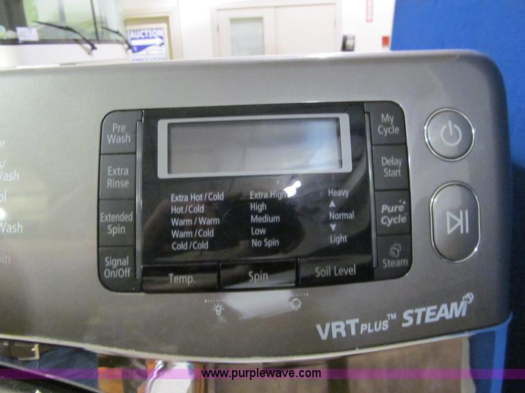 image for item S9296 Samsung stainless steel front load washer with pedestal