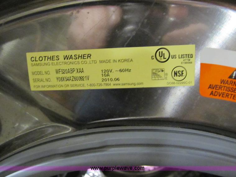 image for item S9296 Samsung stainless steel front load washer with pedestal