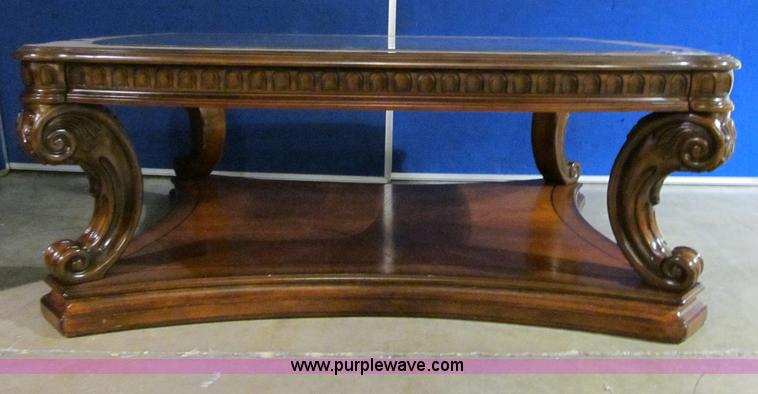 image for item S9300 Wooden coffee table with glass insert