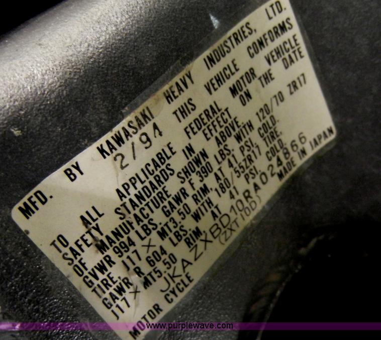 image for item S9320 1994 Kawasaki Ninja ZX-11 motorcycle