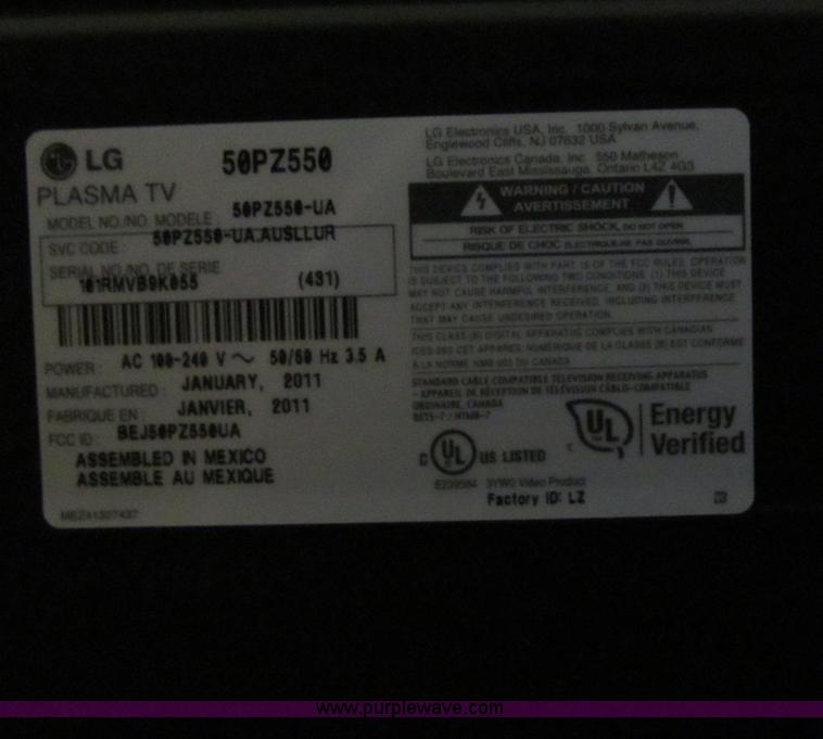 image for item S9337 LG 50" 3D plasma television with remote, stand and power cord