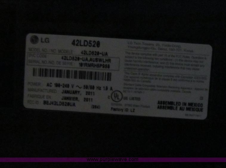 image for item S9339 LG 42" LCD television with remote and stand