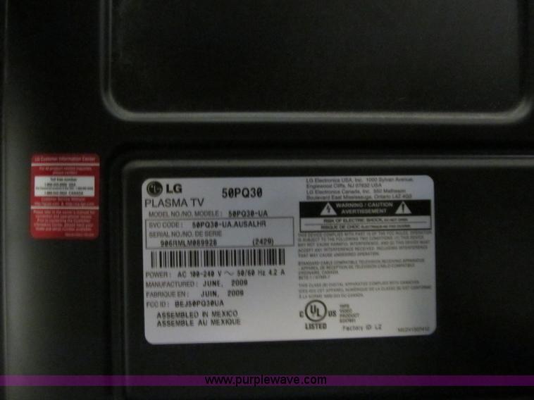 image for item S9342 LG 50" plasma television with remote