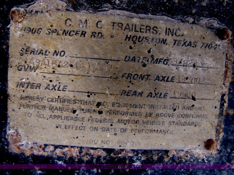 image for item B2187 1982 CMC 22' tandem axle dump trailer