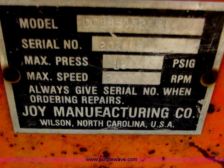 image for item E9632 Sullivan 185CFM air compressor