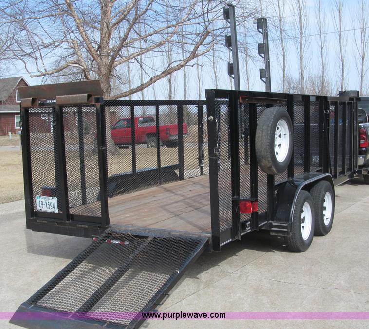 image for item B5109 2011 Texas Bragg 18' double axle utility trailer