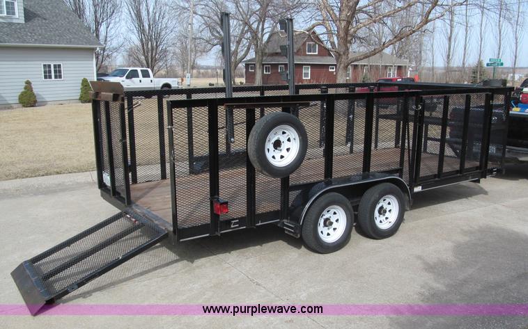 image for item B5109 2011 Texas Bragg 18' double axle utility trailer