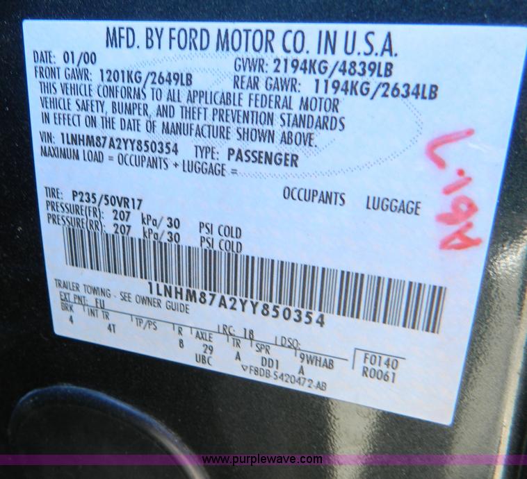 image for item D8868 2000 Lincoln LS