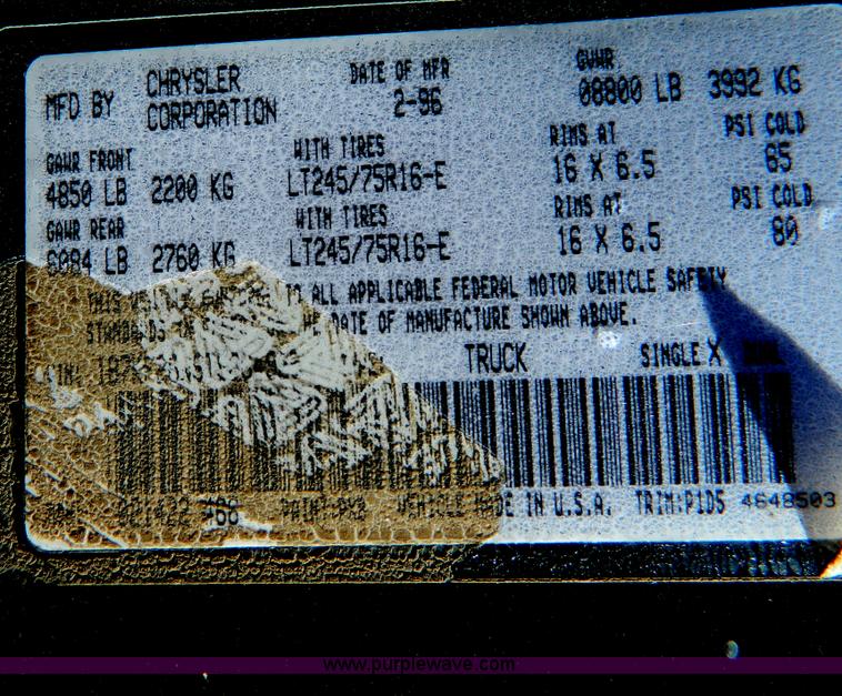 image for item D8870 1996 Dodge Ram 2500 Laramie SLT pickup truck