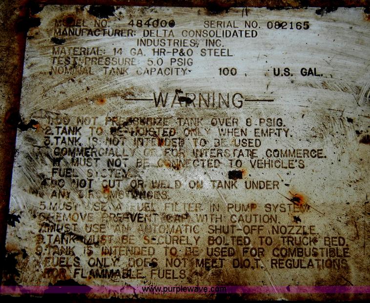 image for item H9678 100 gallon fuel tank with 12v pump