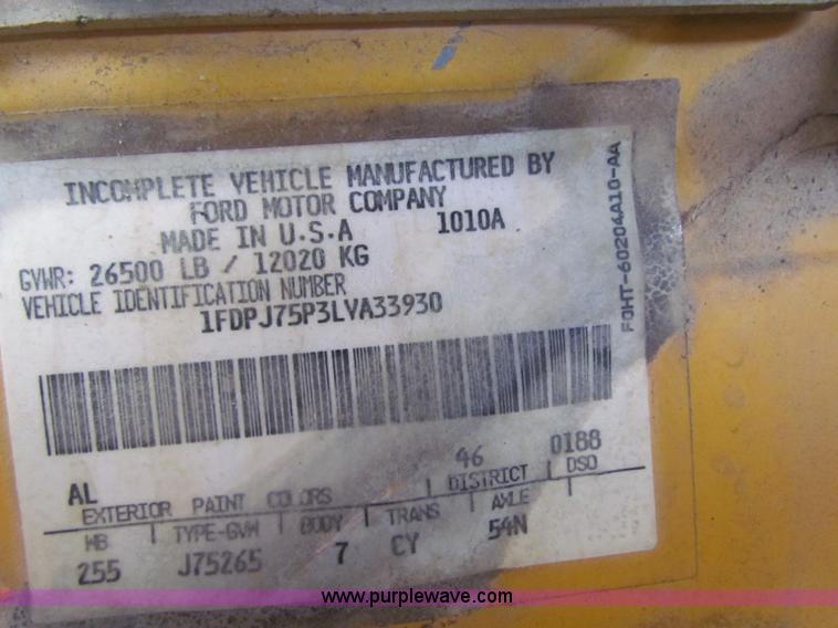 image for item I9671 1990 Ford B700 school bus