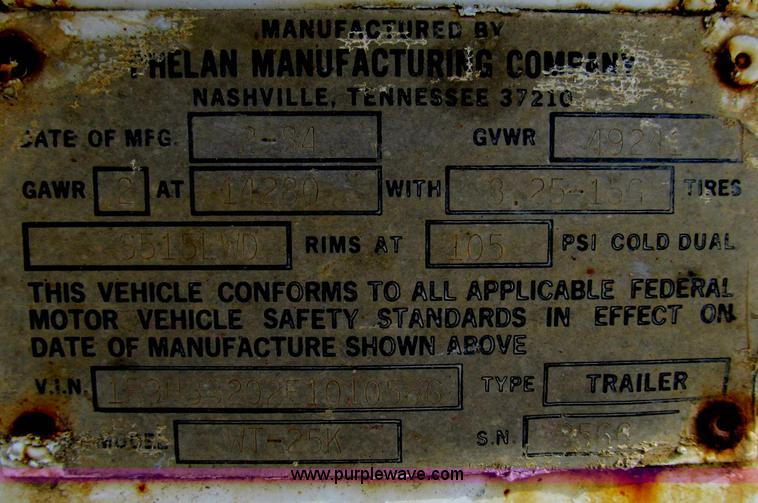 image for item B2626 1984 Phelan WT-25K lowboy trailer