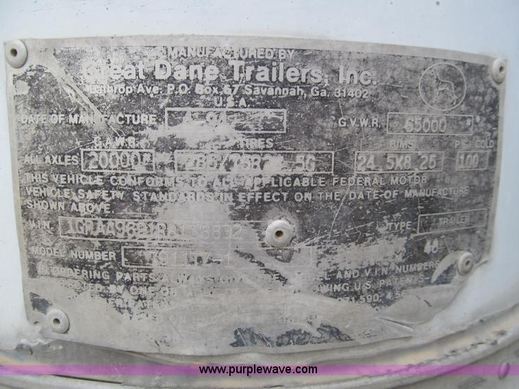 image for item D3038 1994 Great Dane 48' reefer trailer