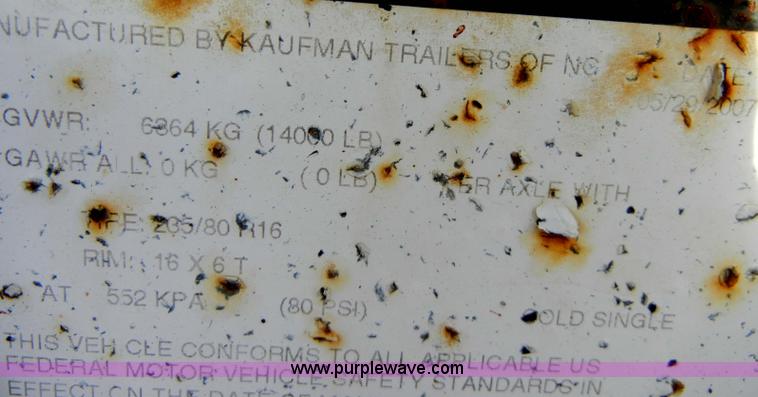 image for item C4102 2007 Kaufman 20' dual axle trailer