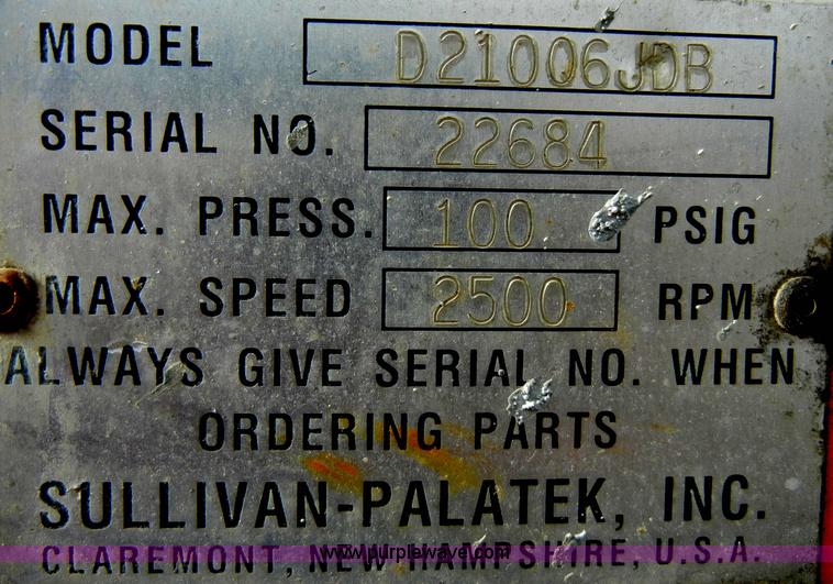 image for item J9385 Sullivan Palatek D210Q portable compressor