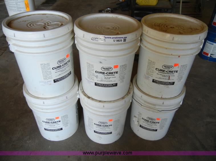 (6) 5 gallon buckets of Increte Cure-Crete curing compound in ...