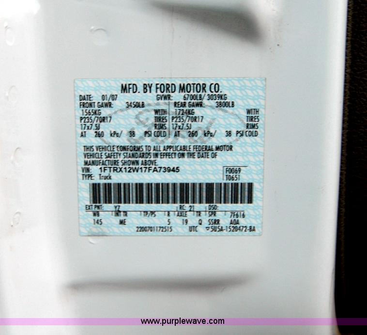 image for item A4946 2007 Ford F150 XLT SuperCab pickup truck