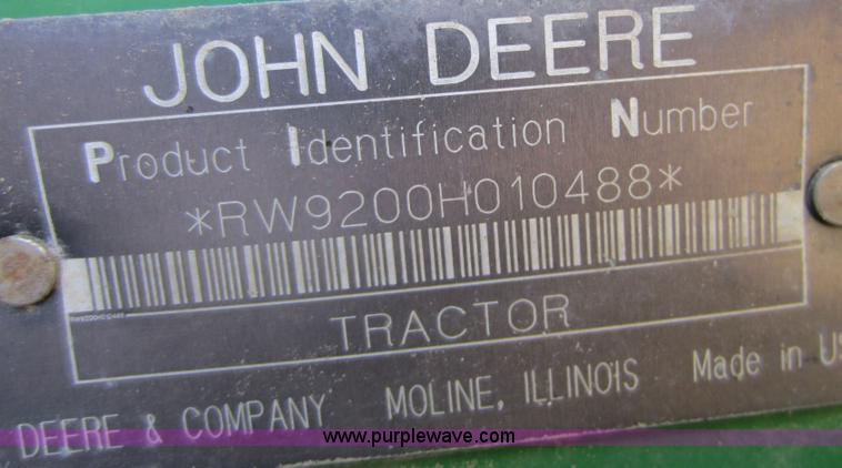 image for item A5596 1998 John Deere 9200 4WD tractor